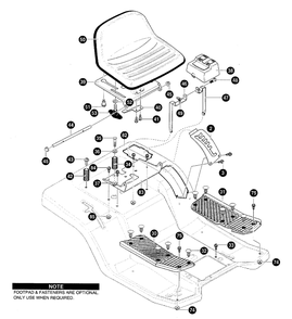 Part Location Diagram of 341496-848 Briggs and Stratton Assembly, Seat Deck Pedal Gear